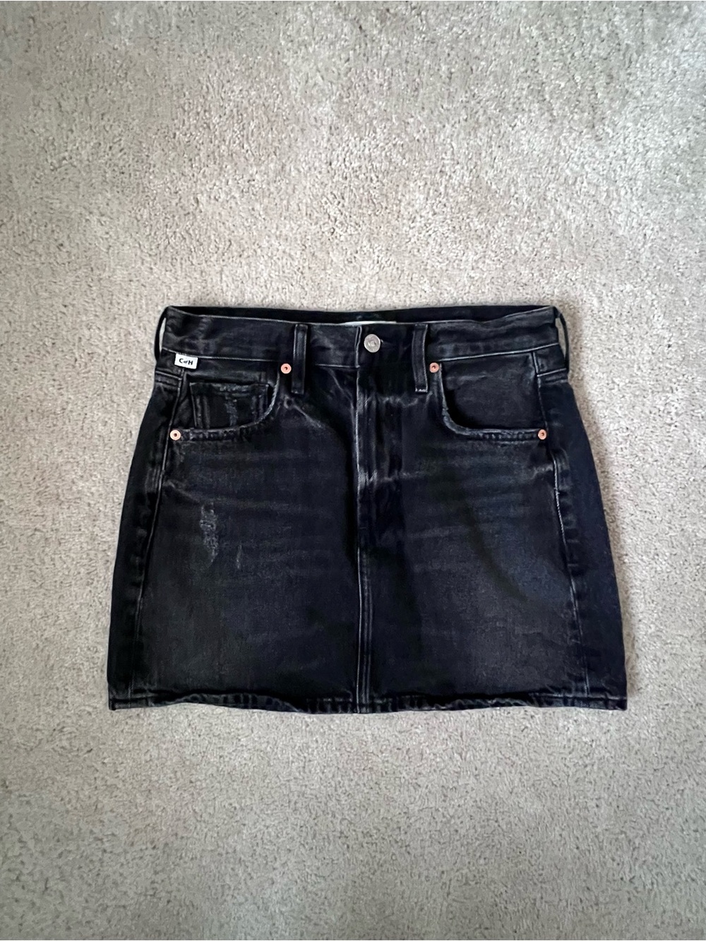Citizens Of Humanity Black Denim Mini Skirt